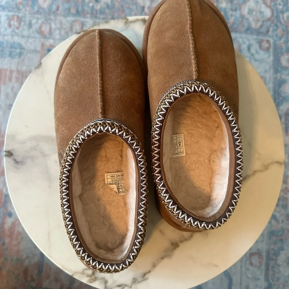 UGG Tan Suede Slip-On Shoes - Picture 2 of 6